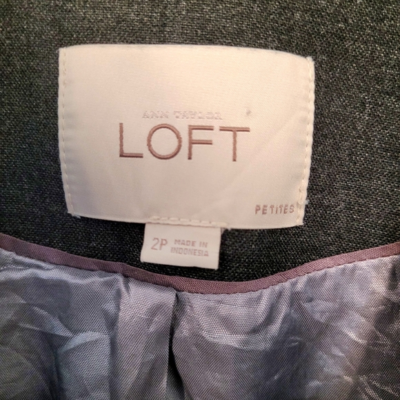 Ann Taylor LOFT Dark Gray Blazer with Liner - Picture 2 of 4